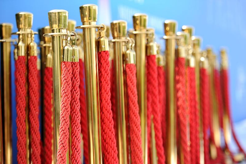 Stanchions and velvet rope, Deauville, 2011